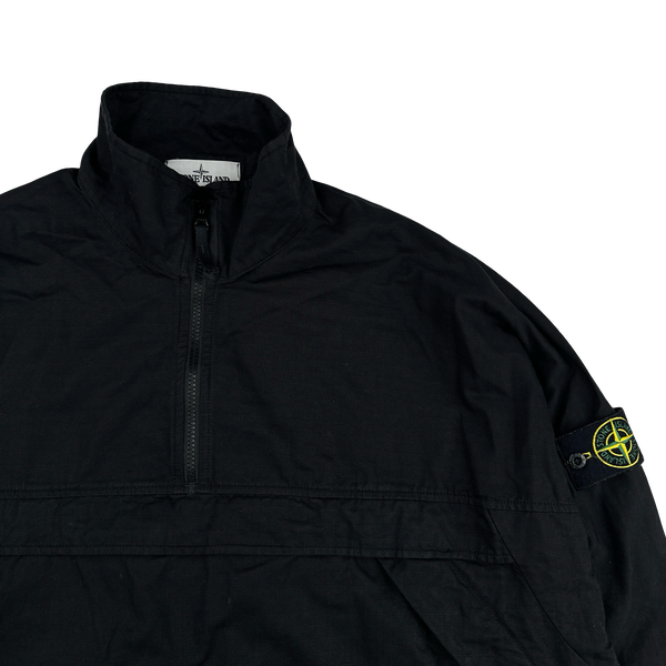 Stone Island 2021 Black Thick Cotton Ripstop Smock Pullover - XL