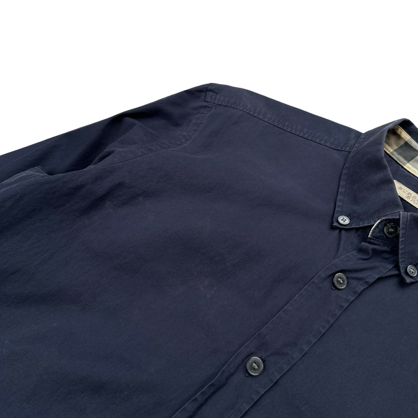 Burberry Navy Button Up Shirt - Medium