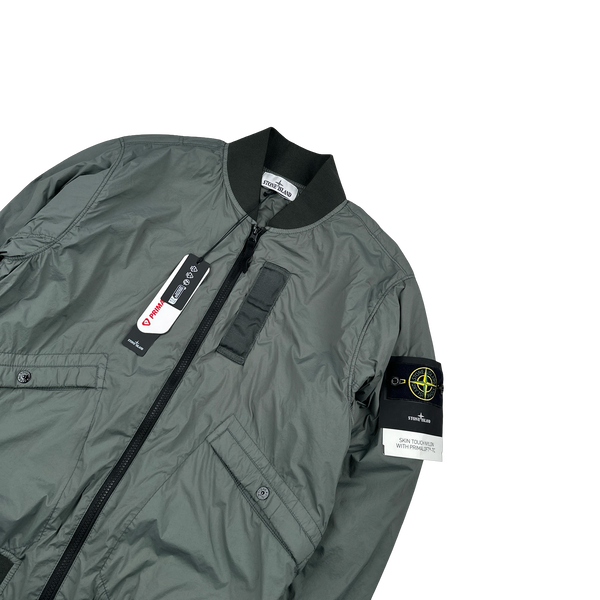 Stone Island 2024 Grey Skin Touch Jacket Nylon Primaloft Bomber Jacket - Small