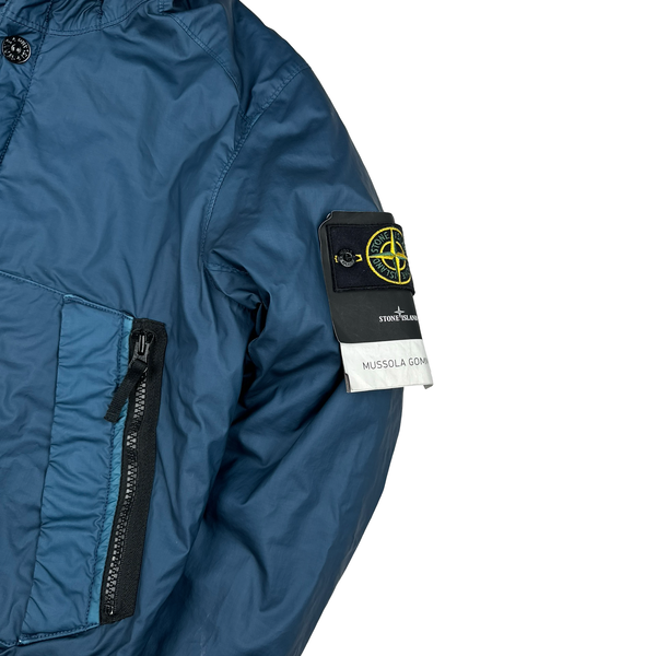 Stone Island 2014 Blue Mussola Gommata Padded Jacket - Small