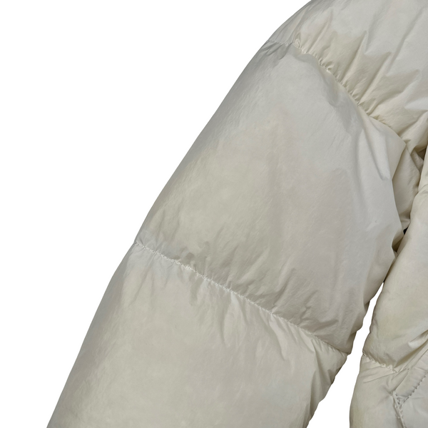 Stone Island 2018 White Garment Dyed Crinkle Reps Puffer Jacket - Small