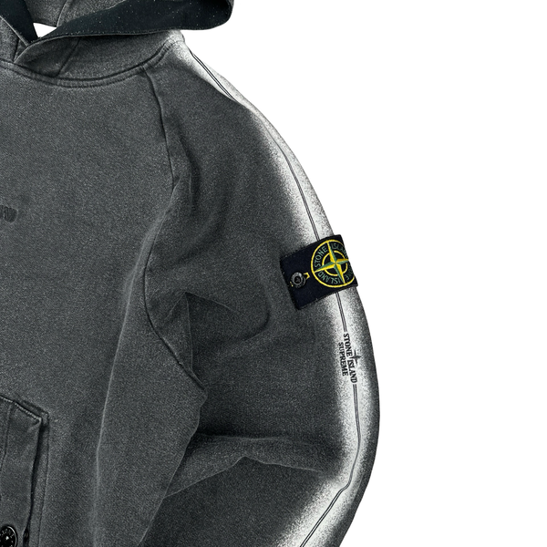 Stone Island x Supreme 2022 Grey Pullover Hoodie - Small