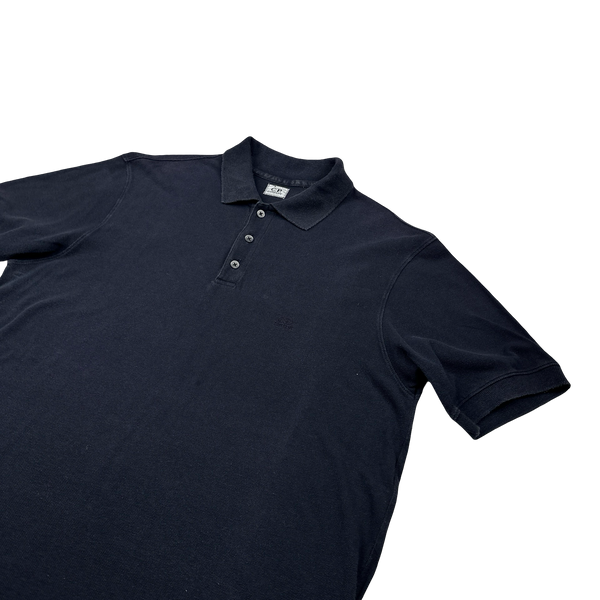 CP Company Navy Cotton Polo Shirt - Large