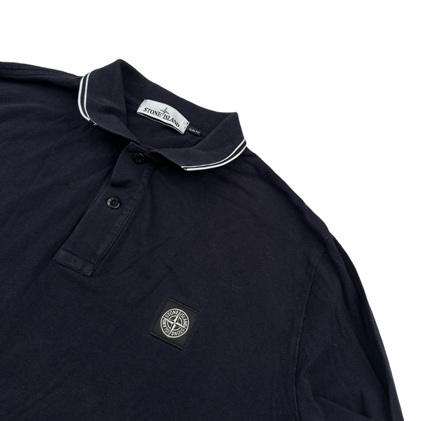 Stone Island 2021 Navy Longsleeve Polo Shirt - XXL