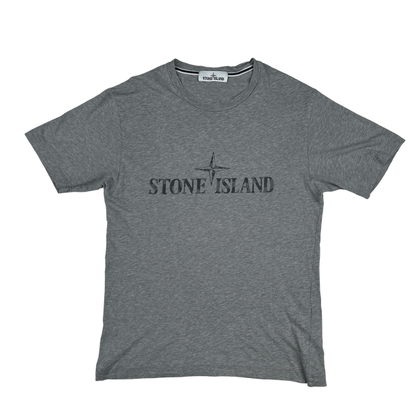 Stone Island 2018 Grey Spellout T Shirt - Small