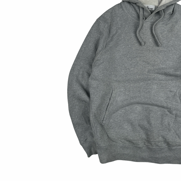 Stone Island 2022 Grey Pullover Cotton Hoodie - Medium