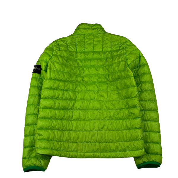 Stone Island 2016 Lime Green Garment Dyed Puffer Jacket - Medium