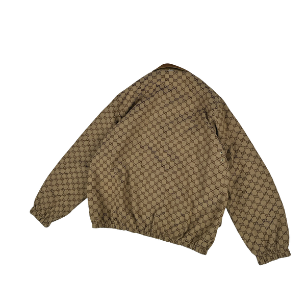 Gucci Monogram Reversible Canvas Collared Jacket - Large