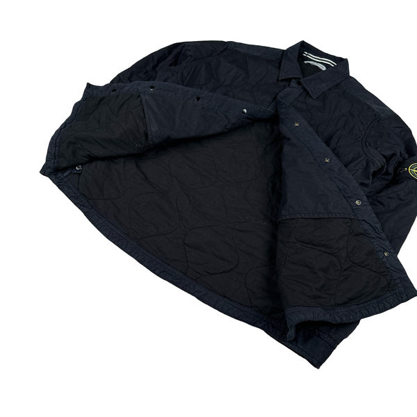 Stone Island Thick Cotton Navy Quilted Overshirt - XXL