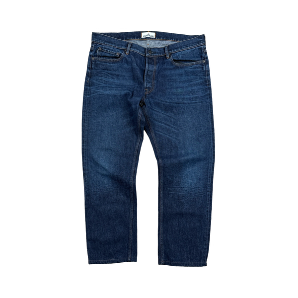 Stone Island 2016 Blue Wash Slim Fit Cotton Trousers - XXL