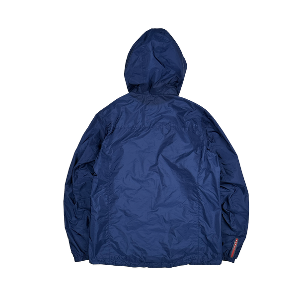 Prada Blue /Khaki Red Tab Reversible Nylon Windbreaker Jacket - XL
