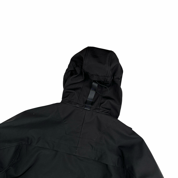 Ma Strum Black Soft Shell Shoulder Tag Hooded Jacket - Large