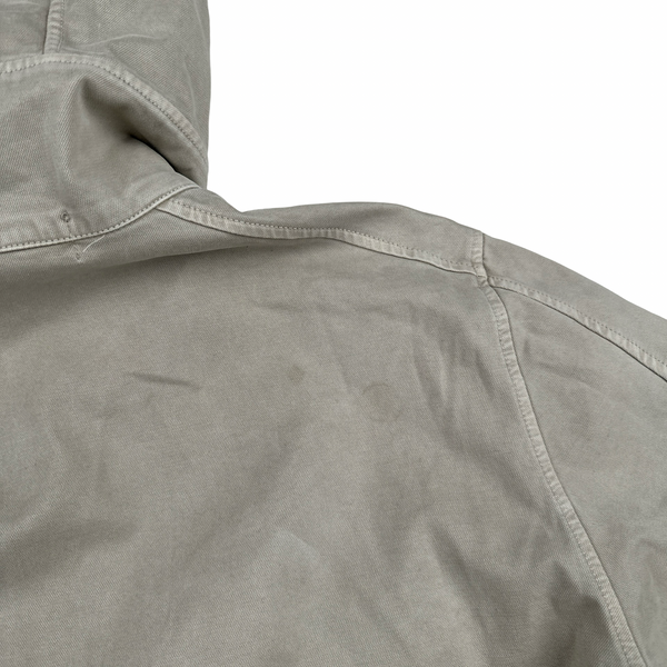 Stone Island Cream Thick Cotton Hooded Overshirt - Medium