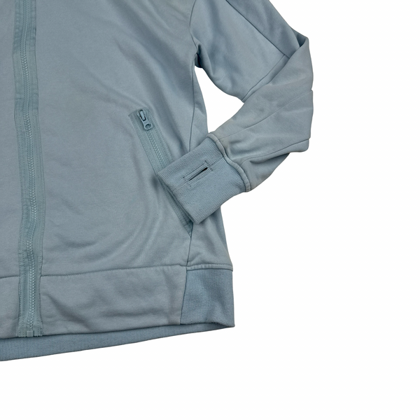 CP Company Baby Blue Cotton Goggle Zipped Hoodie - Medium