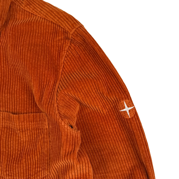 Stone Island 2019 Jumbo Cord Orange Overshirt - Large