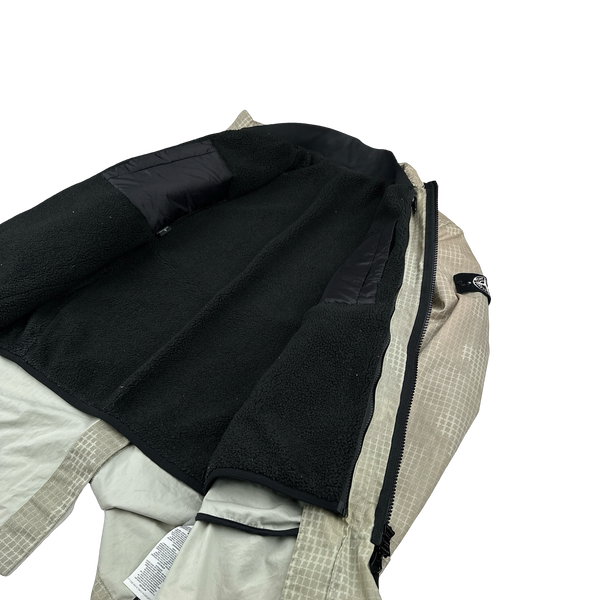 Stone Island 2017 Grid Check Camo Ice Long Jacket - Medium