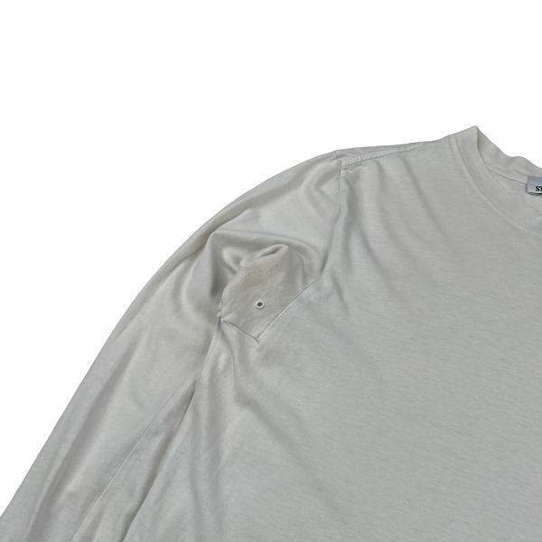 Stone Island 2015 White Cotton Lightweight Crewneck - Large