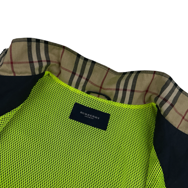 Burberry Navy Nova Check Collar Mesh Lined Track Top Jacket - XL