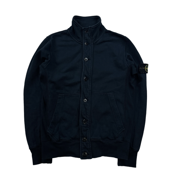 Stone Island 2013 Navy Cotton Buttoned Jumper - Medium