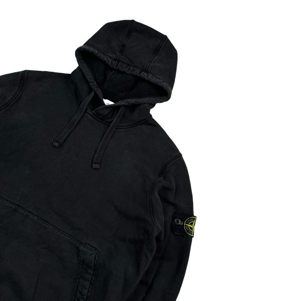 Stone Island 2022 Black Pullover Cotton Hoodie - Small