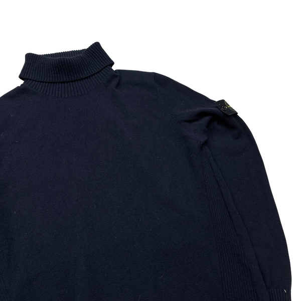 Stone Island 2015 Navy Blue Knit Roll Neck Jumper - XL