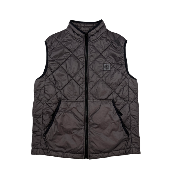 Stone Island 2019 Purple Garment Dyed Quilted Micro Yarn Gilet - Large