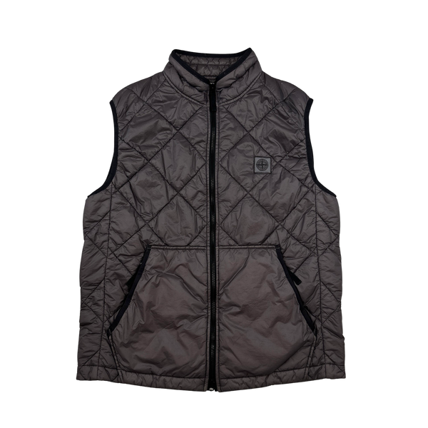 Stone Island 2019 Purple Garment Dyed Quilted Micro Yarn Gilet Large