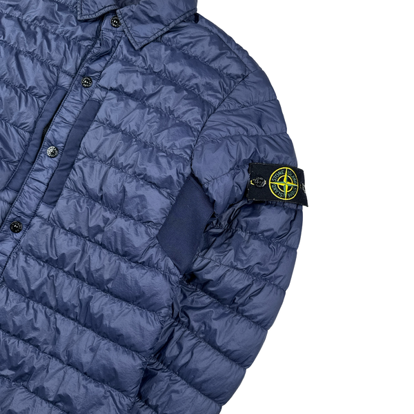Stone Island 2018 Navy Micro Yarn Down Overshirt - Small