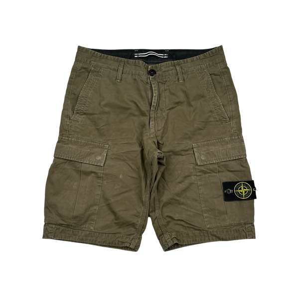 Stone Island 2018 Khaki Cotton Cargo Shorts - 30