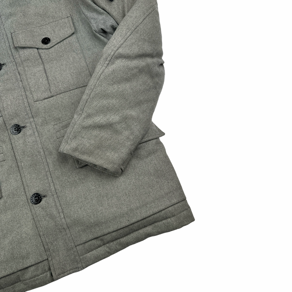 Stone Island 2014 Grey Ice Wool Blend Down Field Jacket - Medium