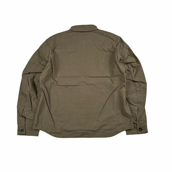 Ten C Khaki Mid Layer Zipped Overshirt Jacket - Medium
