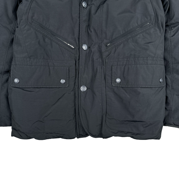 CP Company Down Filled Quilted Lined Black Goggle Puffer Jacket - Large