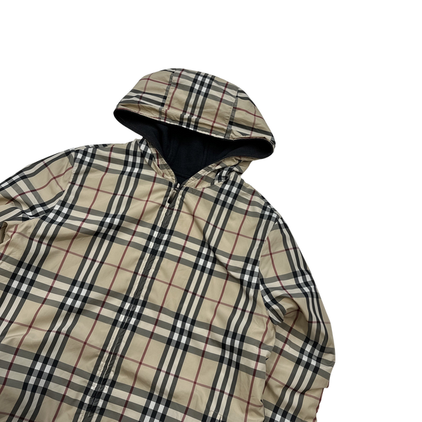 Burberry Nova Check Reversible Hooded Fleece Jacket - Small