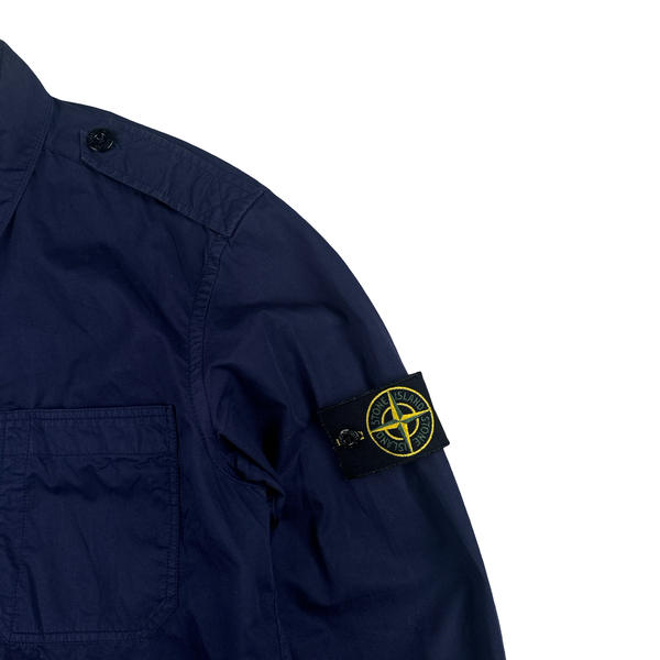 Stone Island 2014 Blue Indigo Cotton Overshirt - Medium