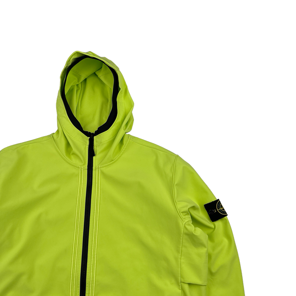Stone Island 2022 Volt Yellow Soft Shell R E Dye Tech Jacket - XL