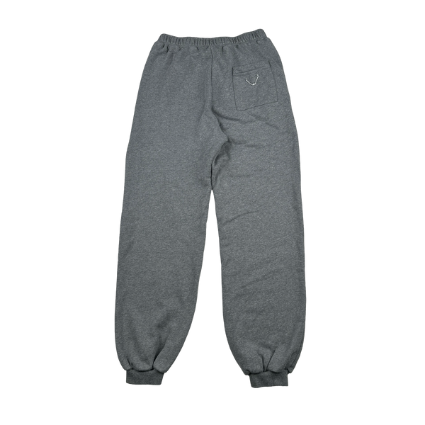 Prada Triangle Cotton Tab Grey Joggers - Medium