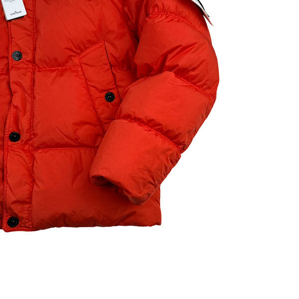 Stone Island 2025 Red Garment Dyed Crinkle Reps Jacket - Medium
