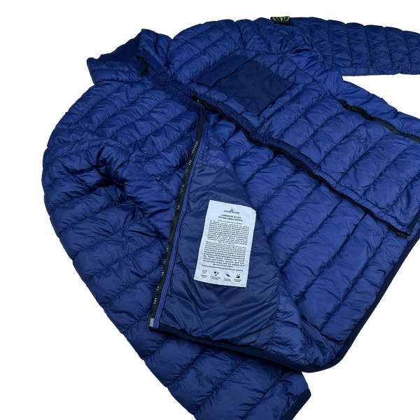 Stone Island 2018 Blue Micro Yarn Down Puffer Overshirt - XL
