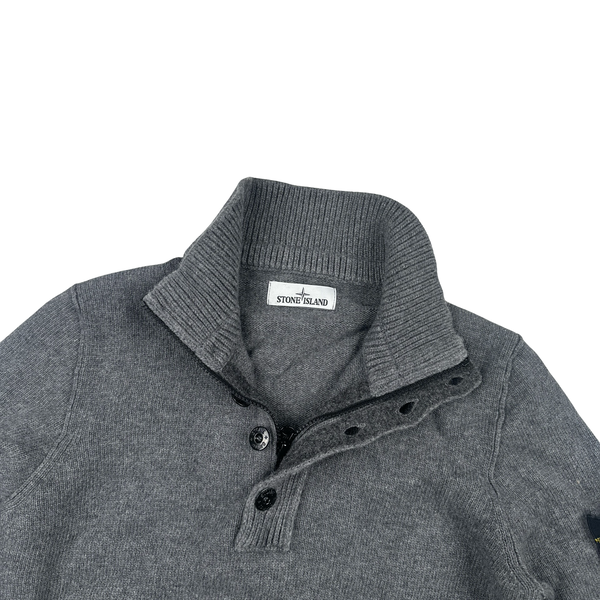 Stone Island 2017 Dark Grey High Neck Knitted Jumper - Small
