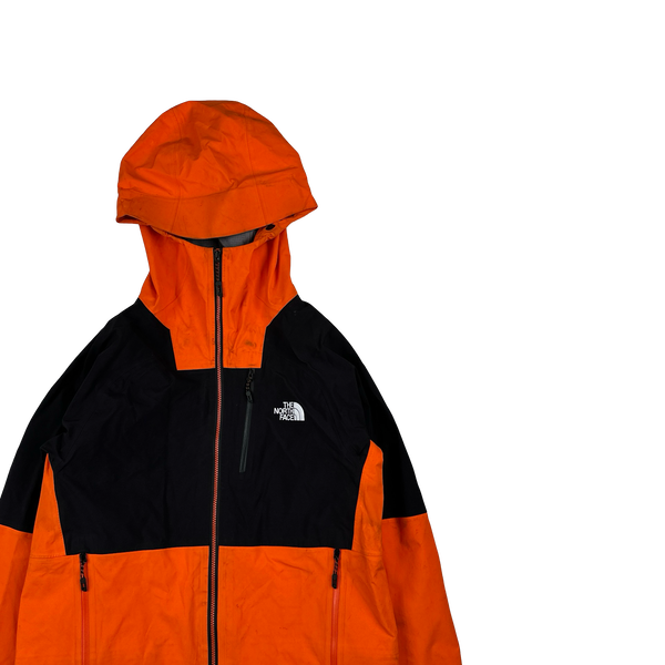 North Face Orange Gore Tex Colour Block Hooded Jacket - Small