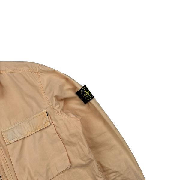 Stone Island 2018 Peach Cotton Zipped Overshirt - Large