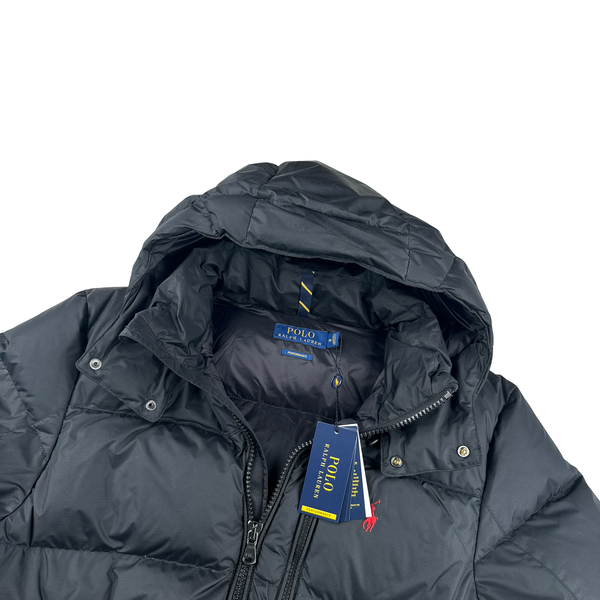 Ralph Lauren Black Padded Nylon Hooded Jacket - Medium