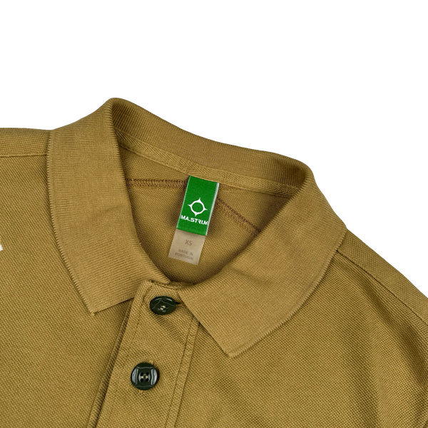 Ma Strum Mustard Cotton Polo Shirt - XS