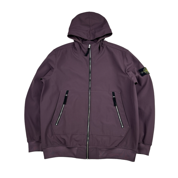 Stone Island 2021 Plum Soft Shell e-Dye Hooded Jacket - XXL
