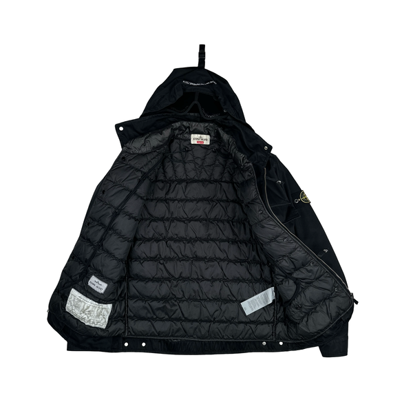 Stone Island Black Helicopter Raso Gommato Jacket - Small