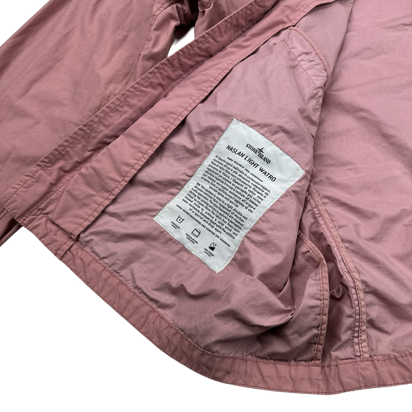 Stone Island 2022 Pink Naslan Light Watro Shoulder Badge Jacket - Large