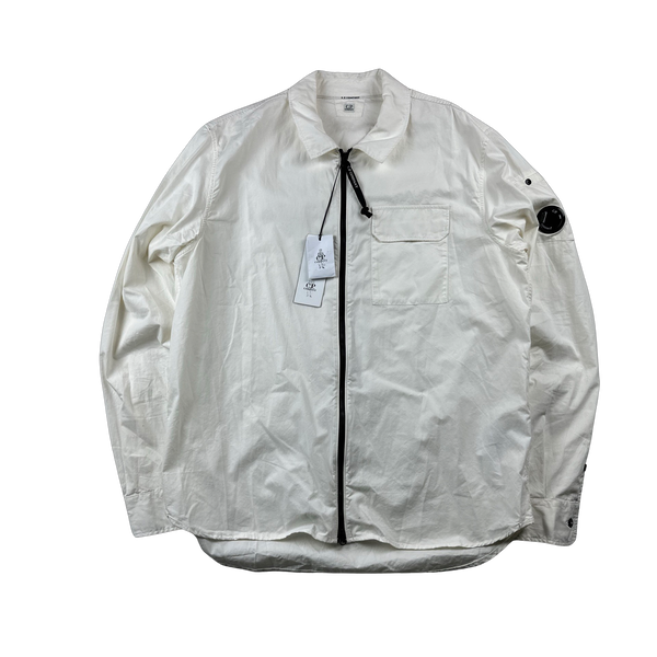 CP Company White Cotton Overshirt - XXL
