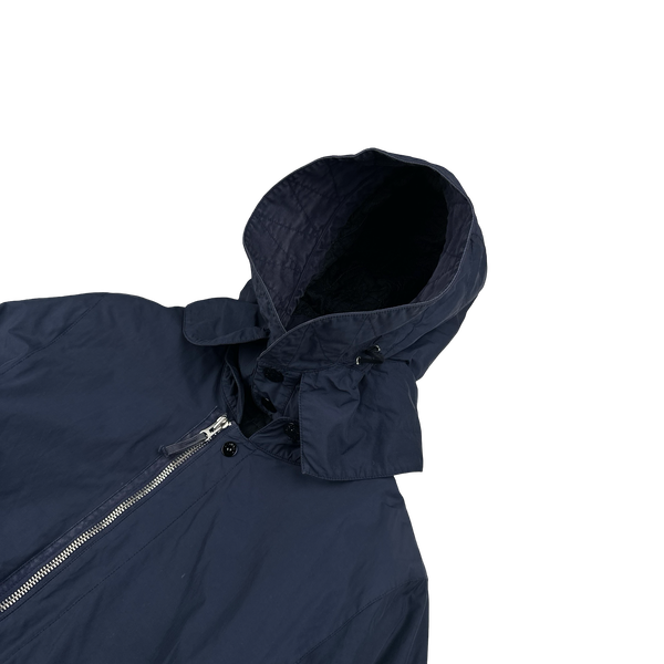 Stone Island 2013 Shadow Project Navy Quilted Fishtail Long Parka Jacket - Medium