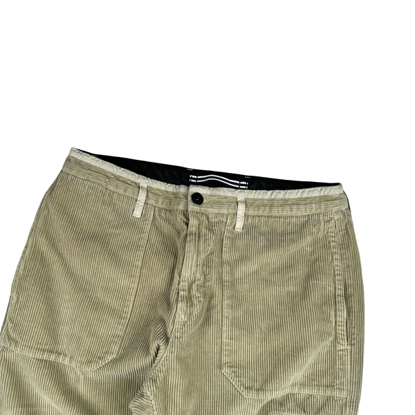 Stone Island 2024 Beige Corduroy Cotton RE Fit Cargo Trousers - 34”