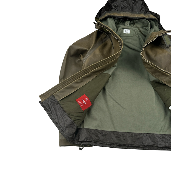 CP Company Beige Green TOOB Goggle Zipped Jacket - Small